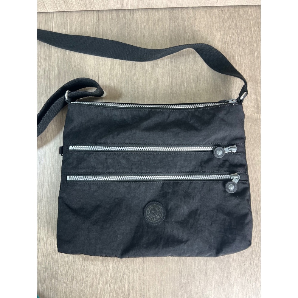 Kipling Keiko Crossbody Bag Black Noir Nylon Multi-Pocket Travel Shoulder Bag